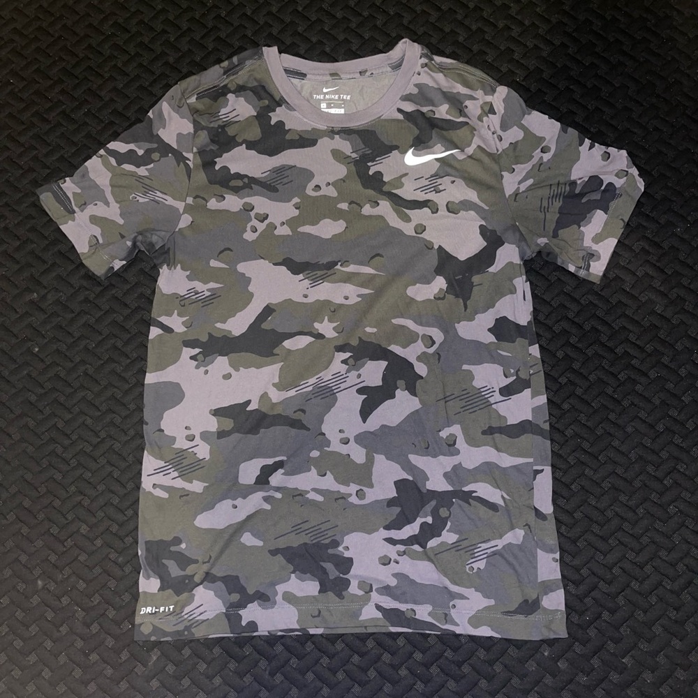 Nike Gray Camouflage Dri-FIT Tee